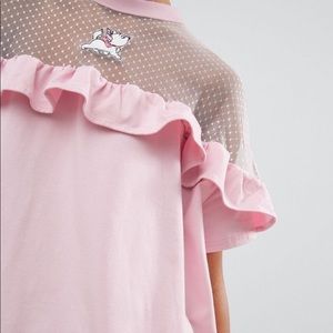 SOLD NWT Lazy Oaf x Disney Marie Ruffle Shirt